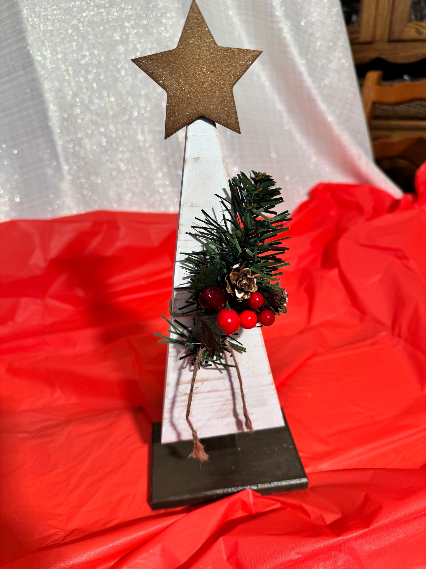 Wood Christmas Trees, White
