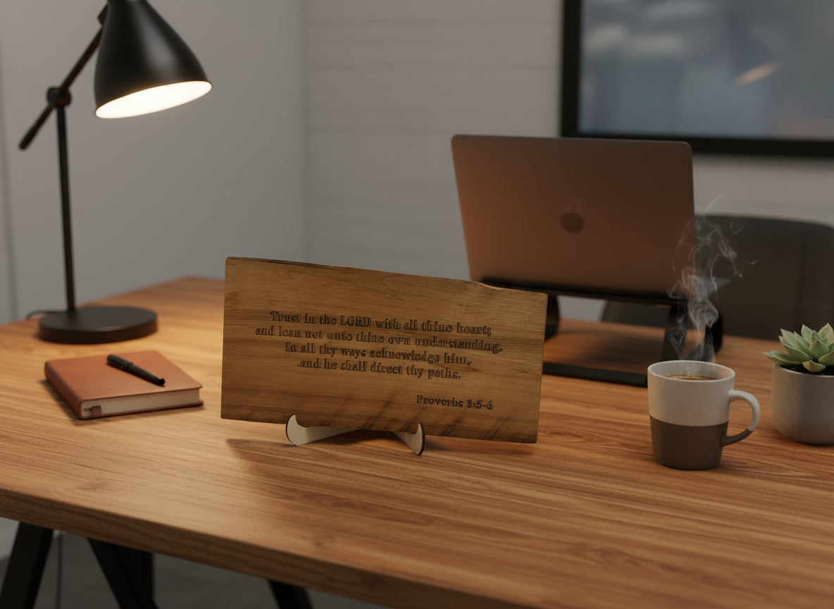 Emgraved Barn Wood Plaque, Trust in the Lord With All Thine Heart..."