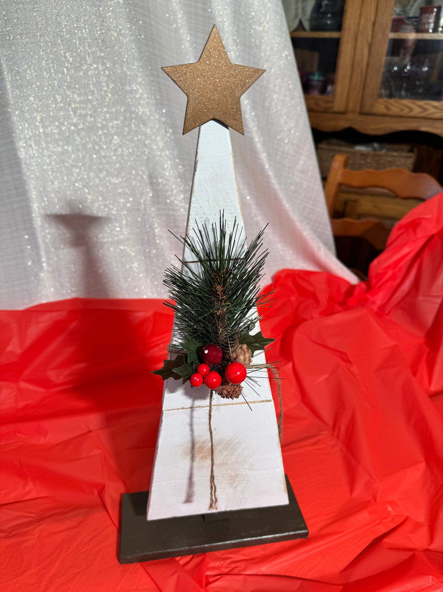 Wood Christmas Trees, White
