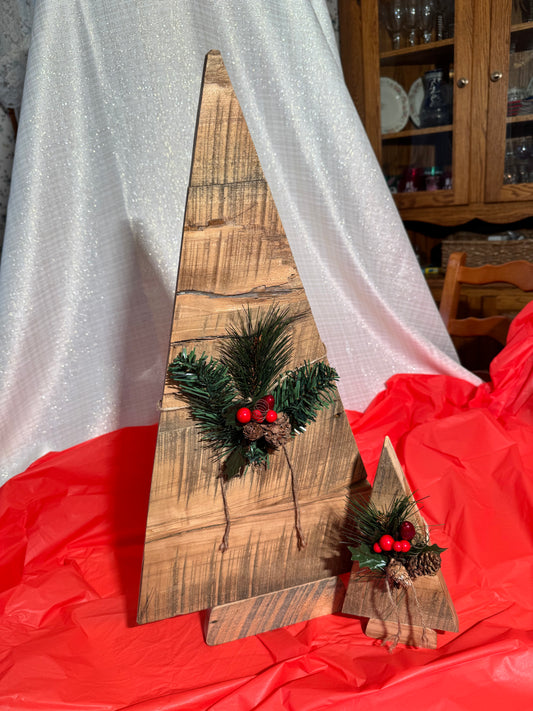 Christmas Tree Pair, barnwood