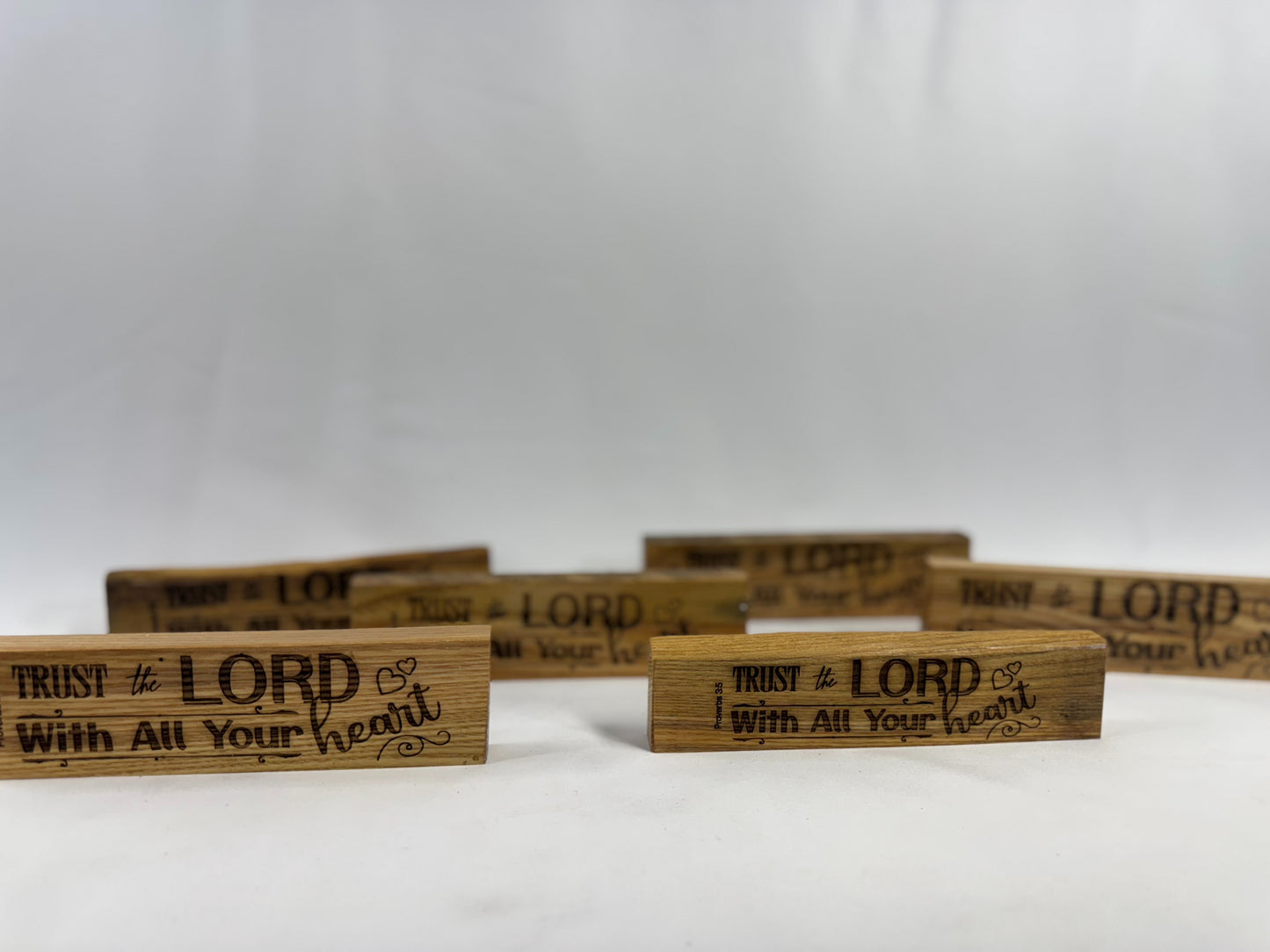 Inspirational scripture engraved wood plaque