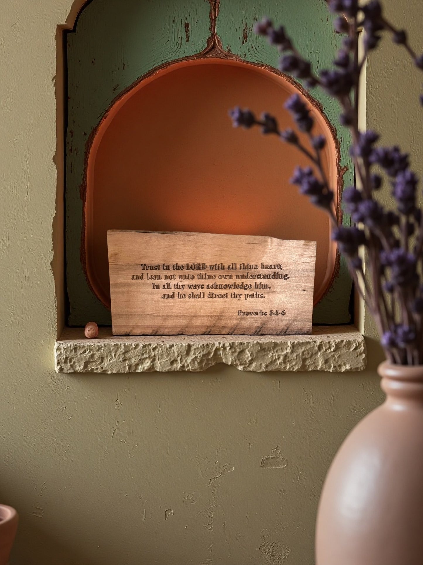 Inspirational barnwood engraved plaque "Trust in the Lord with all Thine Heart"