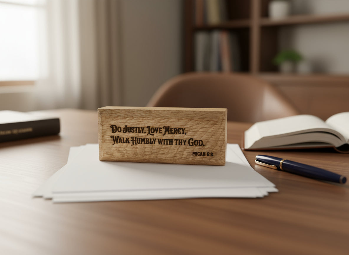 Engraved Paperweight, Micah 6:8