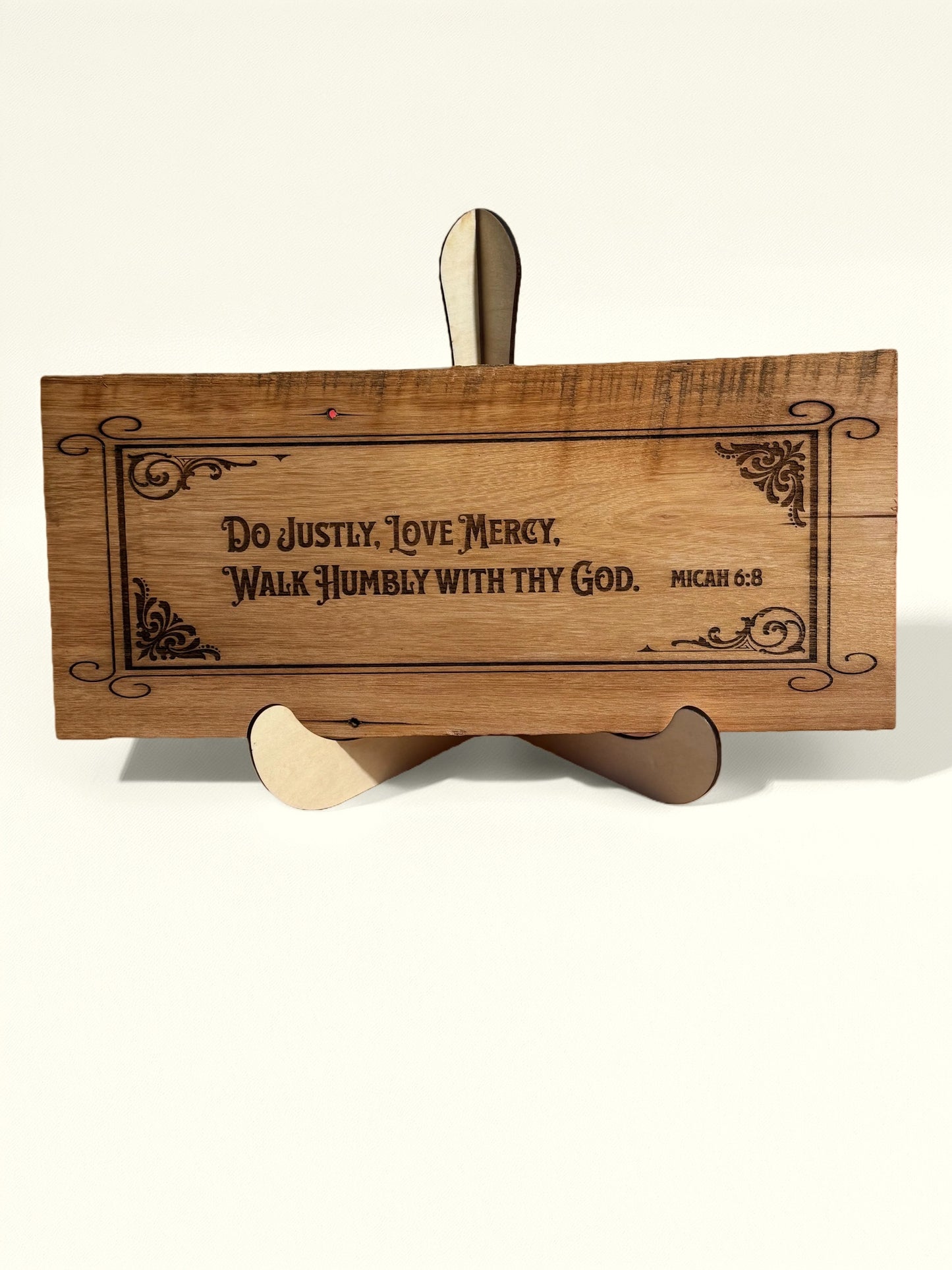 Scripture Engraved Barn wood Plaque, Micah 6:8