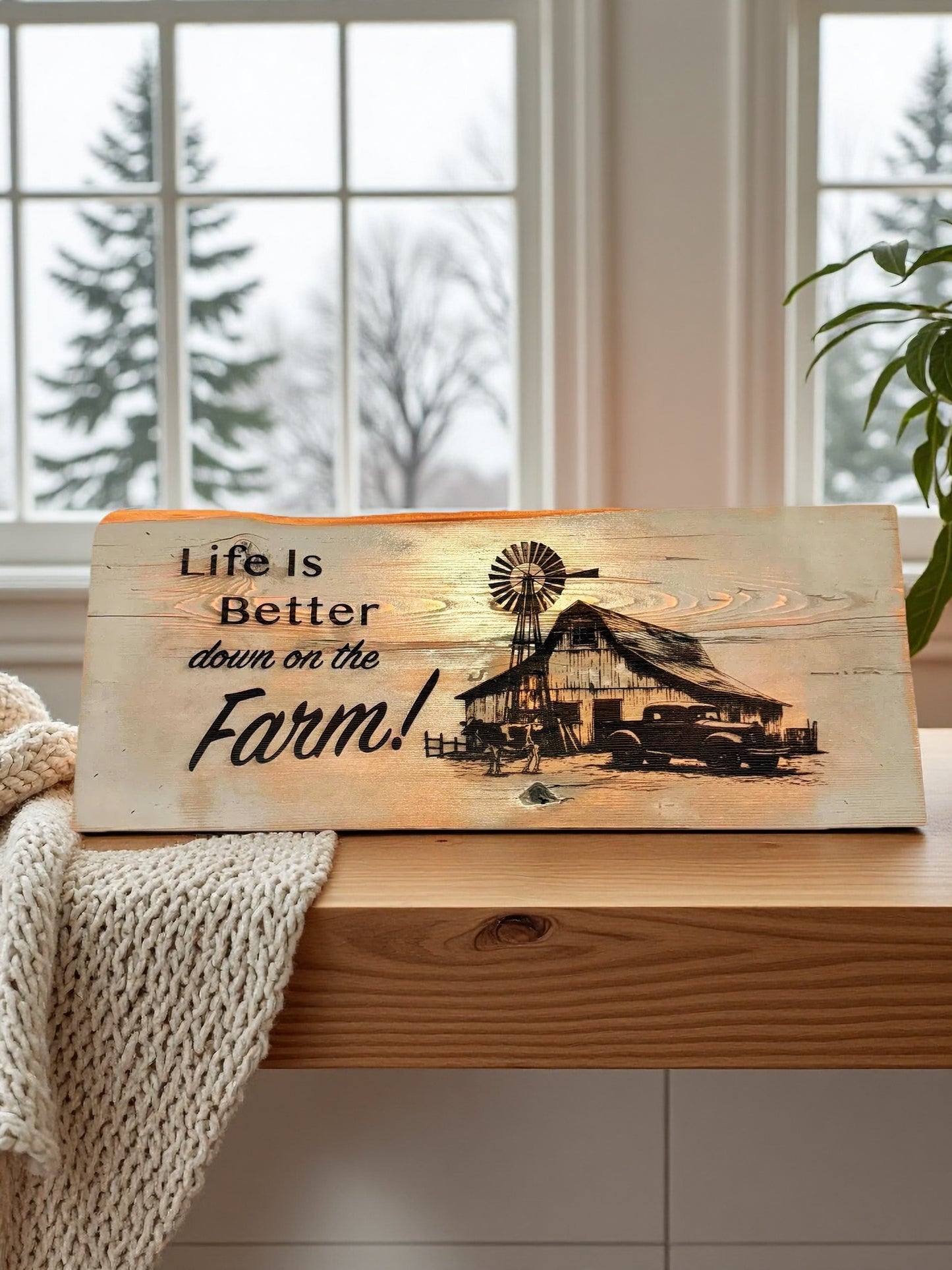"Life is Better on the Farm" Barn wood plaque