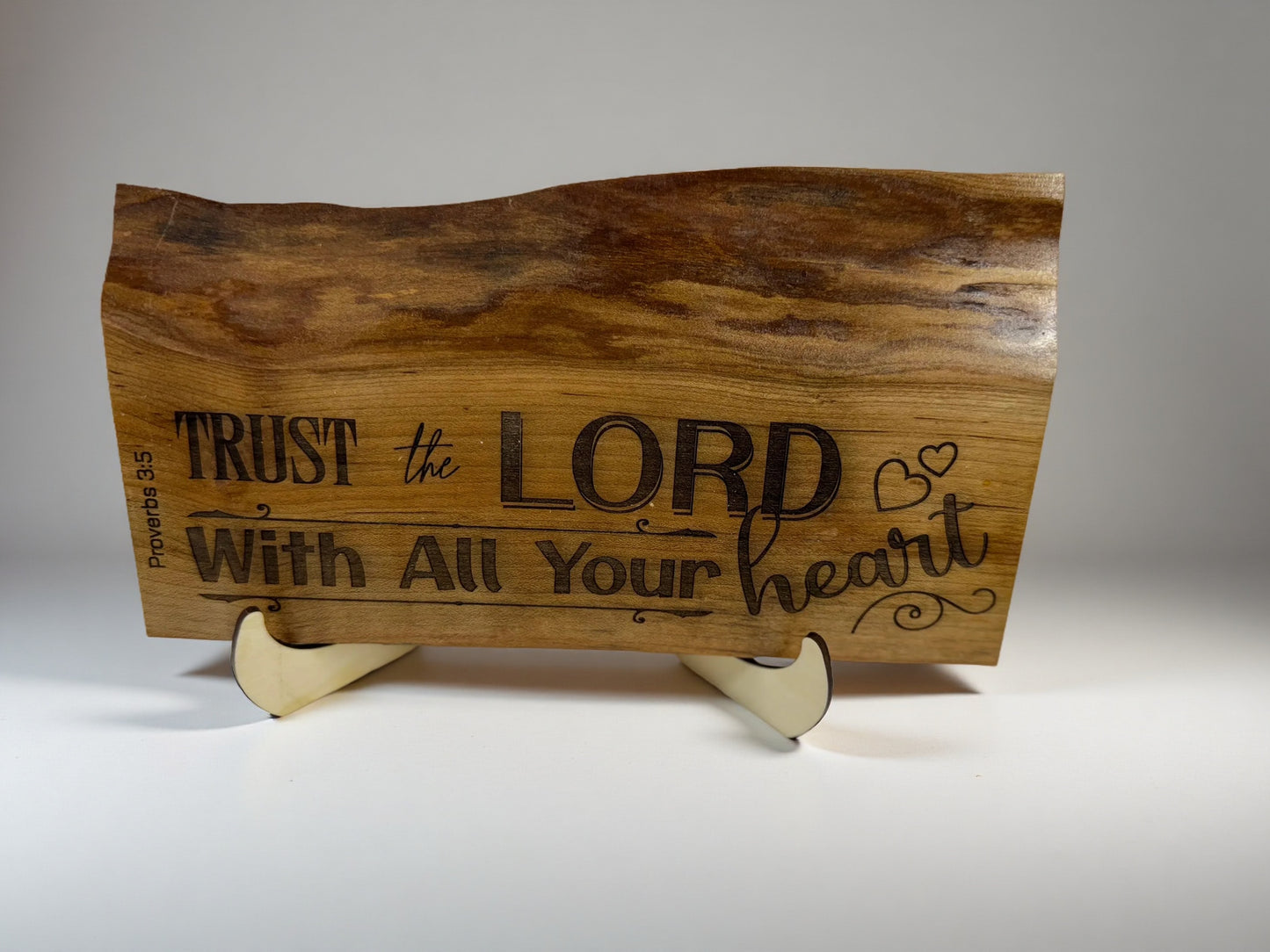 Inspirational barnwood engraved plaque "Trust in the Lord with all Thine Heart"